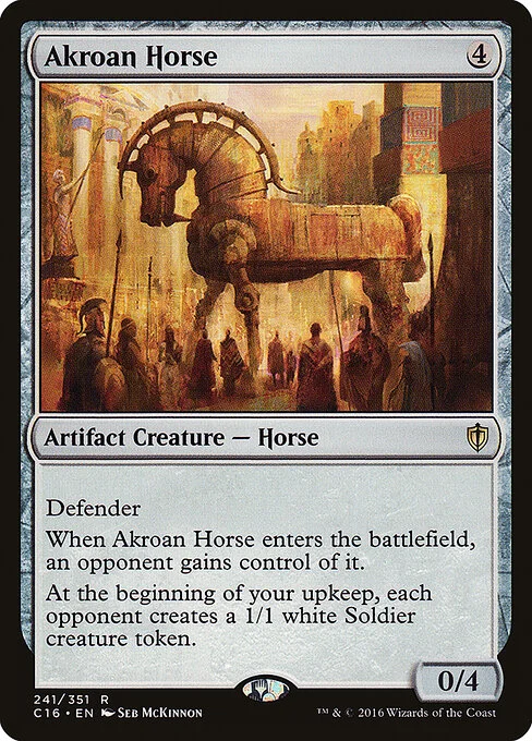 Akroan Horse, carta Magic di tipo Artifact Creature — Horse illustrata da Seb McKinnon