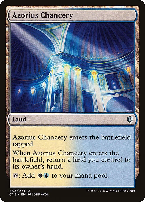 Azorius Chancery, carta Magic di tipo Land illustrata da John Avon