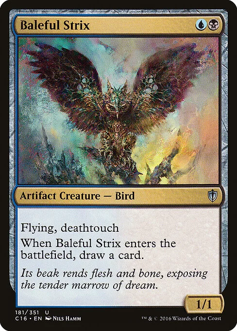 Baleful Strix, carta Magic di tipo Artifact Creature — Bird illustrata da Nils Hamm