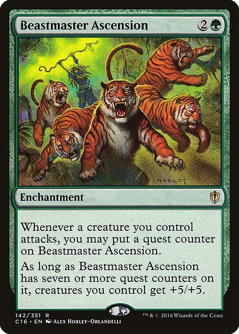 Beastmaster Ascension, carta Magic di tipo Enchantment illustrata da Alex Horley-Orlandelli