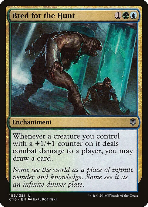 Bred for the Hunt, carta Magic di tipo Enchantment illustrata da Karl Kopinski