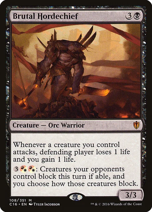 Brutal Hordechief, carta Magic di tipo Creature — Orc Warrior illustrata da Tyler Jacobson