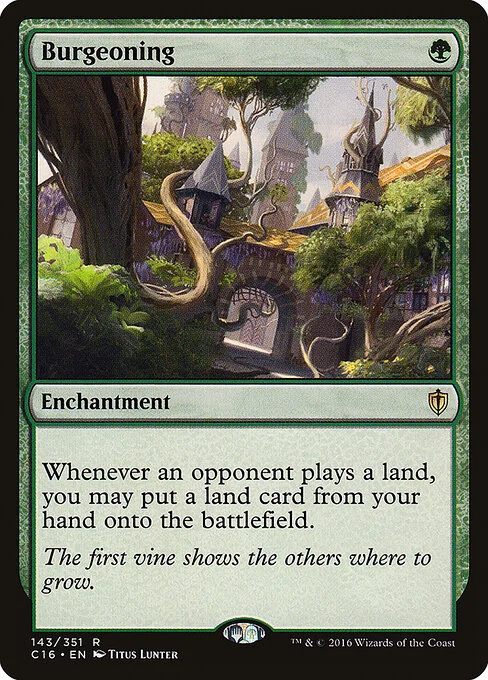 Burgeoning, carta Magic di tipo Enchantment illustrata da Titus Lunter
