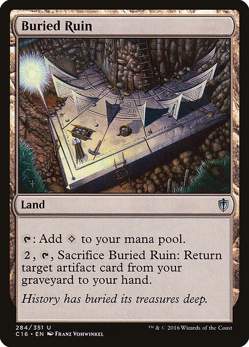 Buried Ruin, carta Magic di tipo Land illustrata da Franz Vohwinkel