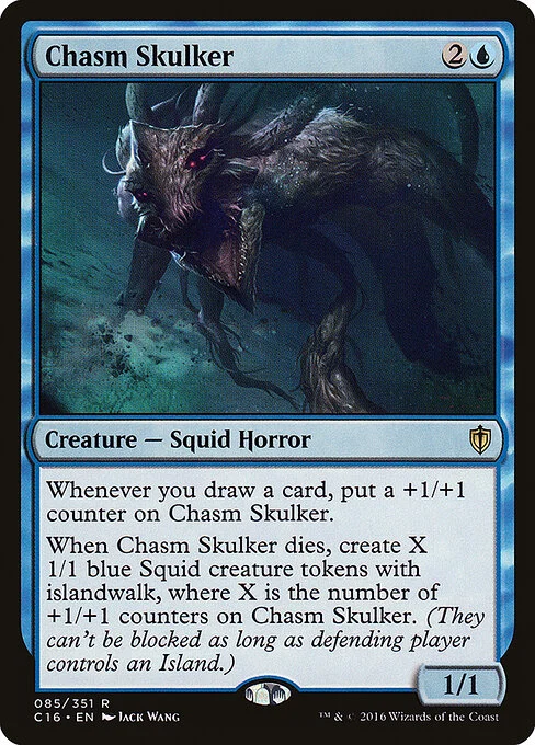 Chasm Skulker, carta Magic di tipo Creature — Squid Horror illustrata da Jack Wang