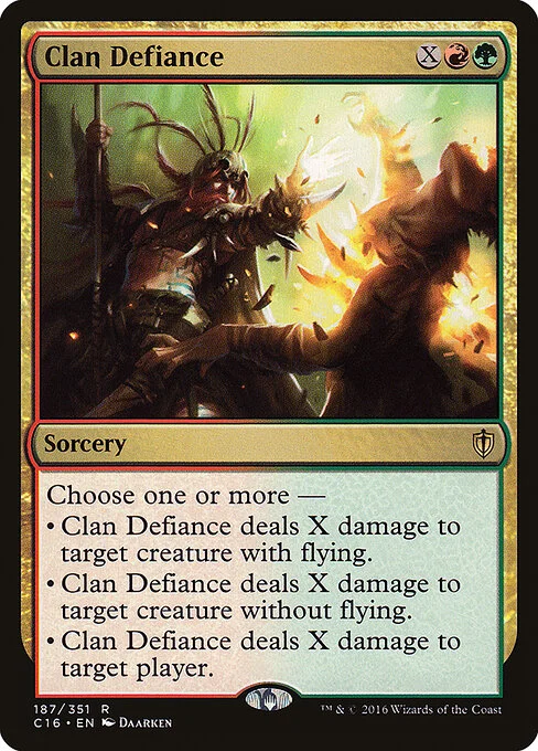 Clan Defiance, carta Magic di tipo Sorcery illustrata da Daarken