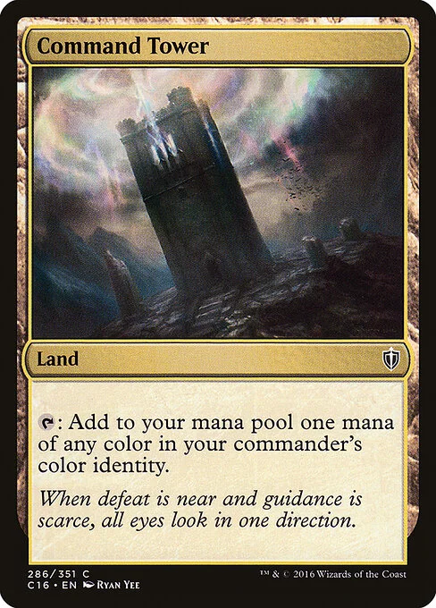 Command Tower, carta Magic di tipo Land illustrata da Ryan Yee