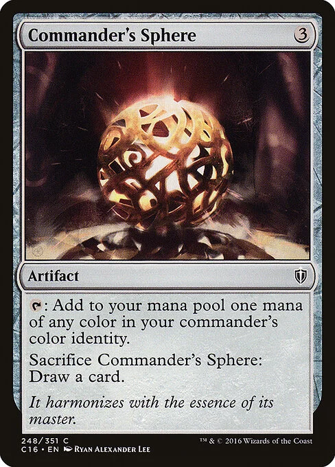 Commander's Sphere, carta Magic di tipo Artifact illustrata da Ryan Alexander Lee