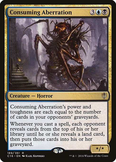 Consuming Aberration, carta Magic di tipo Creature — Horror illustrata da Karl Kopinski
