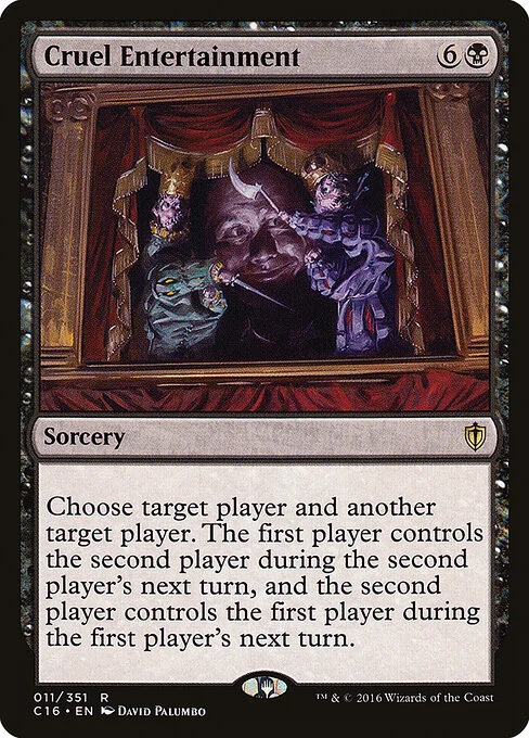 Cruel Entertainment, carta Magic di tipo Sorcery illustrata da David Palumbo