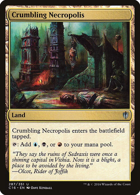 Crumbling Necropolis, carta Magic di tipo Land illustrata da Dave Kendall