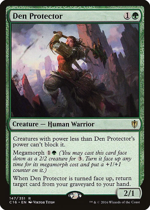 Den Protector, carta Magic di tipo Creature — Human Warrior illustrata da Viktor Titov