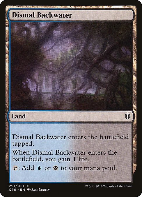 Dismal Backwater, carta Magic di tipo Land illustrata da Sam Burley