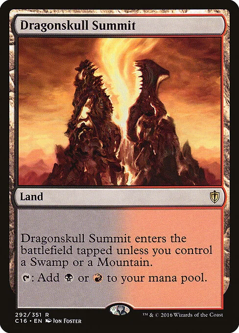 Dragonskull Summit, carta Magic di tipo Land illustrata da Jon Foster