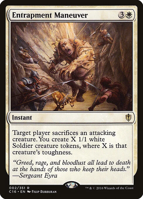 Entrapment Maneuver, carta Magic di tipo Instant illustrata da Filip Burburan