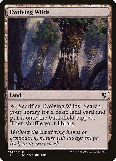 Evolving Wilds, carta Magic di tipo Land illustrata da Steven Belledin