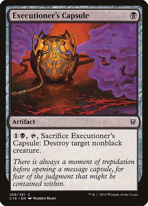 Executioner's Capsule, carta Magic di tipo Artifact illustrata da Warren Mahy