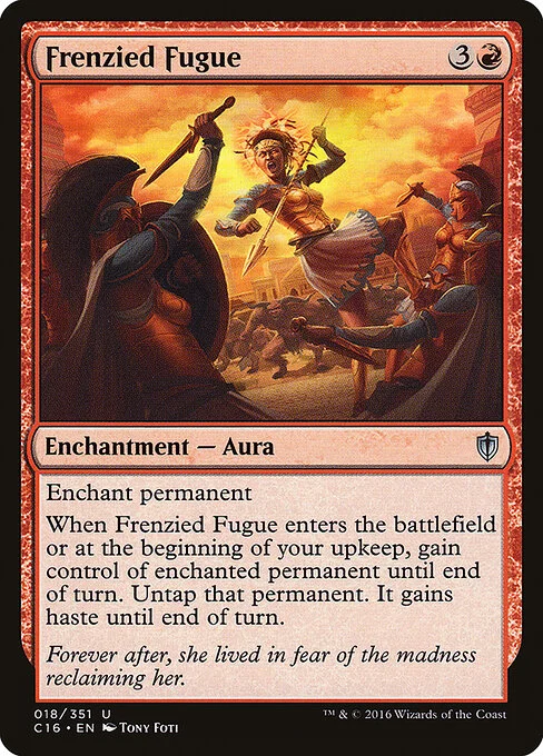 Frenzied Fugue, carta Magic di tipo Enchantment — Aura illustrata da Tony Foti