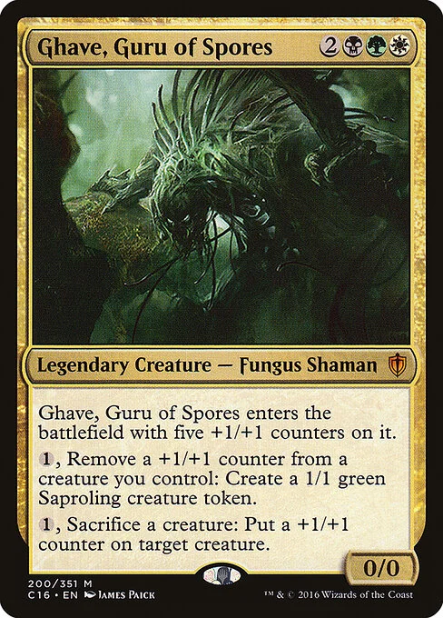 Ghave, Guru of Spores, carta Magic di tipo Legendary Creature — Fungus Shaman illustrata da James Paick