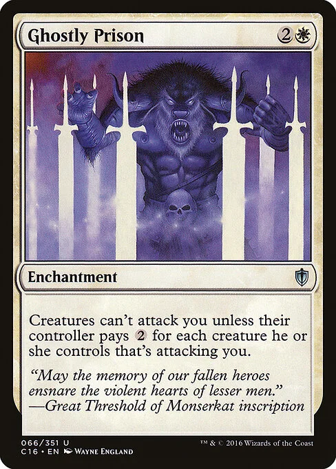 Ghostly Prison, carta Magic di tipo Enchantment illustrata da Wayne England