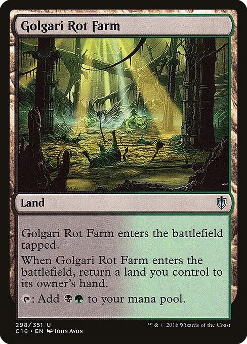 Golgari Rot Farm, carta Magic di tipo Land illustrata da John Avon
