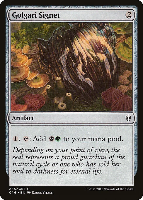 Golgari Signet, carta Magic di tipo Artifact illustrata da Raoul Vitale