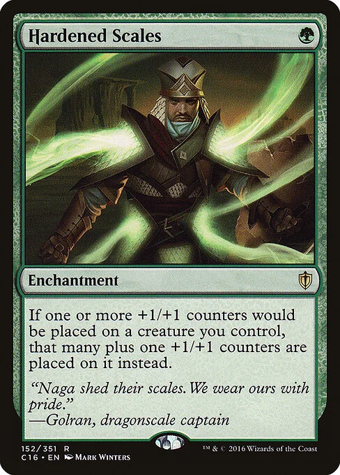 Hardened Scales, carta Magic di tipo Enchantment illustrata da Mark Winters