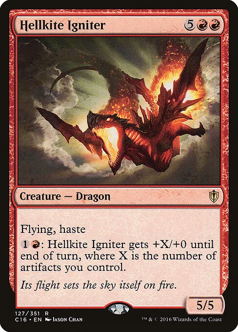 Hellkite Igniter, carta Magic di tipo Creature — Dragon illustrata da Jason Chan