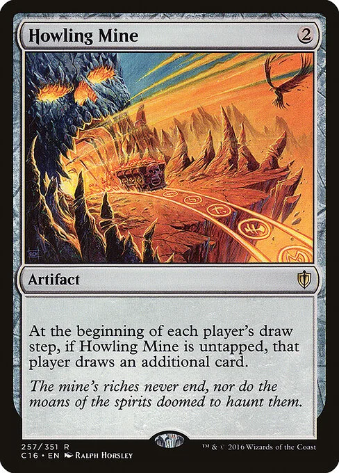 Howling Mine, carta Magic di tipo Artifact illustrata da Ralph Horsley