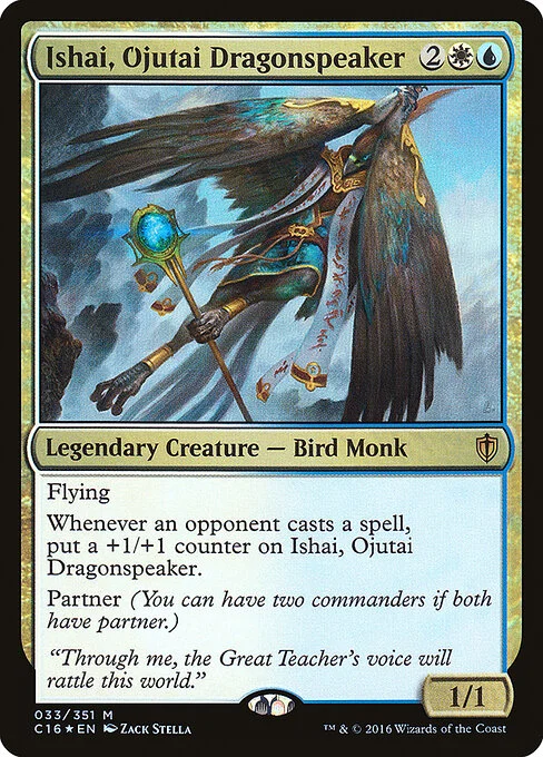 Ishai, Ojutai Dragonspeaker, carta Magic di tipo Legendary Creature — Bird Monk illustrata da Zack Stella