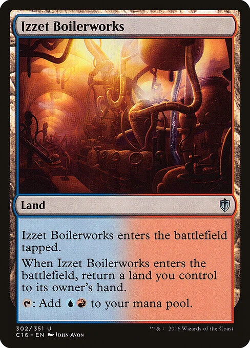Izzet Boilerworks, carta Magic di tipo Land illustrata da John Avon