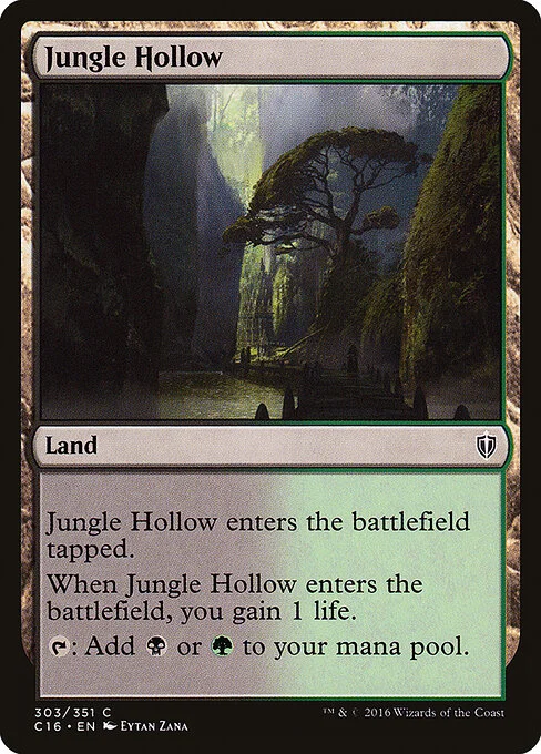 Jungle Hollow, carta Magic di tipo Land illustrata da Eytan Zana