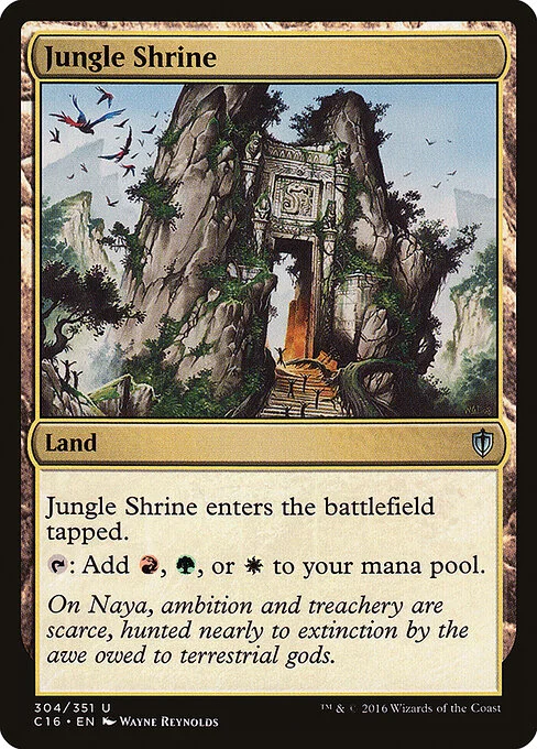 Jungle Shrine, carta Magic di tipo Land illustrata da Wayne Reynolds