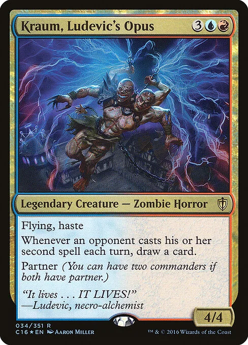 Kraum, Ludevic's Opus, carta Magic di tipo Legendary Creature — Zombie Horror illustrata da Aaron Miller