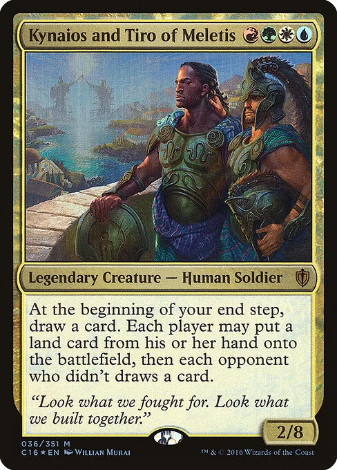 Kynaios and Tiro of Meletis, carta Magic di tipo Legendary Creature — Human Soldier illustrata da Willian Murai