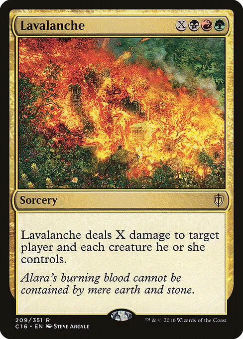 Lavalanche, carta Magic di tipo Sorcery illustrata da Steve Argyle