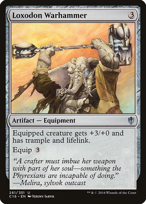 Loxodon Warhammer, carta Magic di tipo Artifact — Equipment illustrata da Jeremy Jarvis