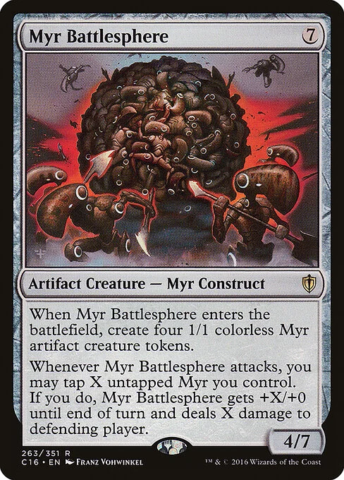 Myr Battlesphere, carta Magic di tipo Artifact Creature — Myr Construct illustrata da Franz Vohwinkel