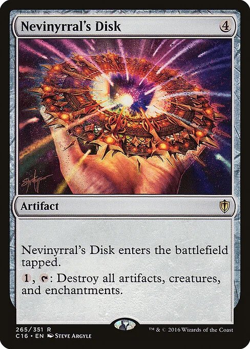 Nevinyrral's Disk, carta Magic di tipo Artifact illustrata da Steve Argyle