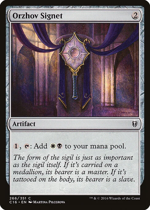 Orzhov Signet, carta Magic di tipo Artifact illustrata da Martina Pilcerova