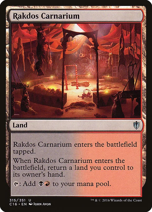 Rakdos Carnarium, carta Magic di tipo Land illustrata da John Avon