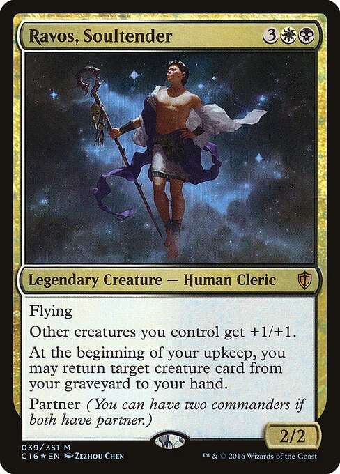 Ravos, Soultender, carta Magic di tipo Legendary Creature — Human Cleric illustrata da Zezhou Chen