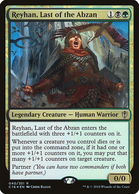 Reyhan, Last of the Abzan, carta Magic di tipo Legendary Creature — Human Warrior illustrata da Chris Rallis