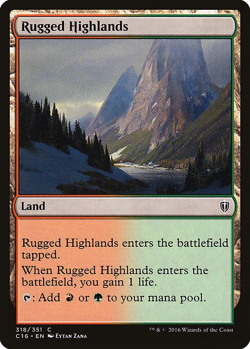 Rugged Highlands, carta Magic di tipo Land illustrata da Eytan Zana