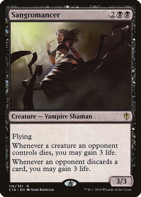 Sangromancer, carta Magic di tipo Creature — Vampire Shaman illustrata da Igor Kieryluk