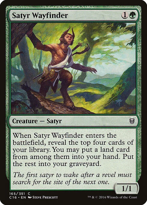 Satyr Wayfinder, carta Magic di tipo Creature — Satyr illustrata da Steve Prescott