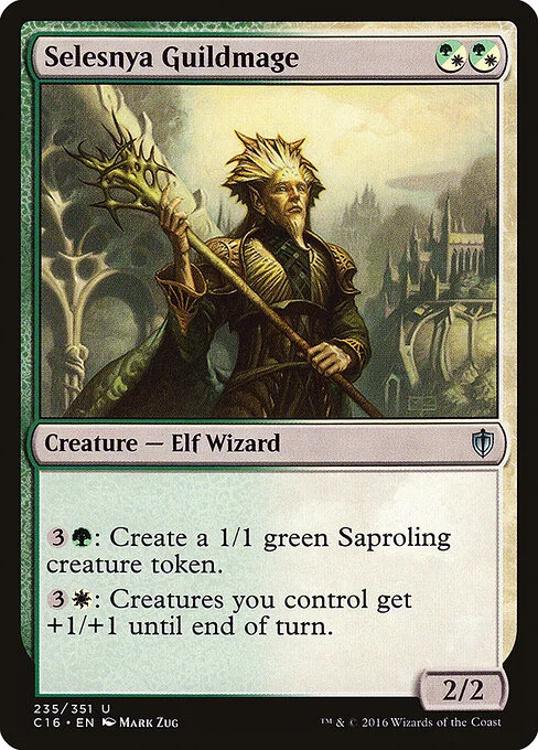 Selesnya Guildmage, carta Magic di tipo Creature — Elf Wizard illustrata da Mark Zug