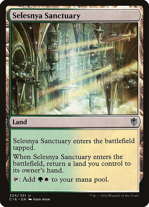 Selesnya Sanctuary, carta Magic di tipo Land illustrata da John Avon
