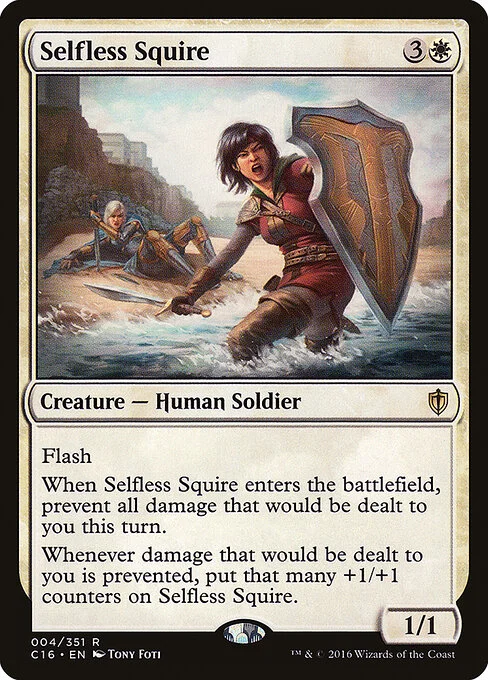 Selfless Squire, carta Magic di tipo Creature — Human Soldier illustrata da Tony Foti