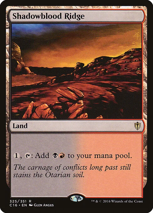 Shadowblood Ridge, carta Magic di tipo Land illustrata da Glen Angus